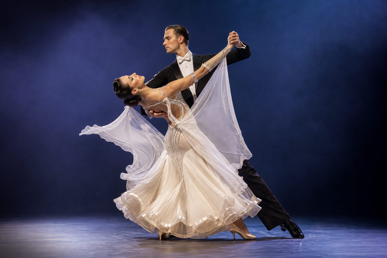 Ballroom dance couple performing together